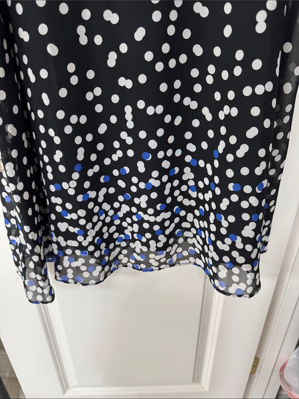Studio One Black Mini Dress with White and Light Blue Dot Gradient - Picture 3 of 4
